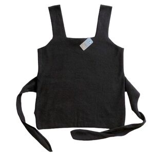 NWT Loft Square Neck Sweater Tank. Black with Belt. Sz XSPetite